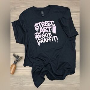 Gildan Black T-Shirt Street Art 80's Graffiti 
Handmade